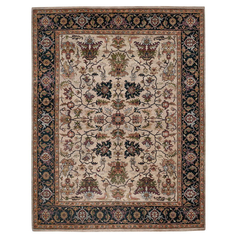 Antiquity Wool Oriental Area Rug in Brown, 2' x 3'