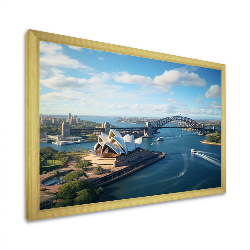 Australie, Australie, Sydney I, impression sur toile encadrée, Encadrement doré, H 12 po x l 20 po x P 1 po