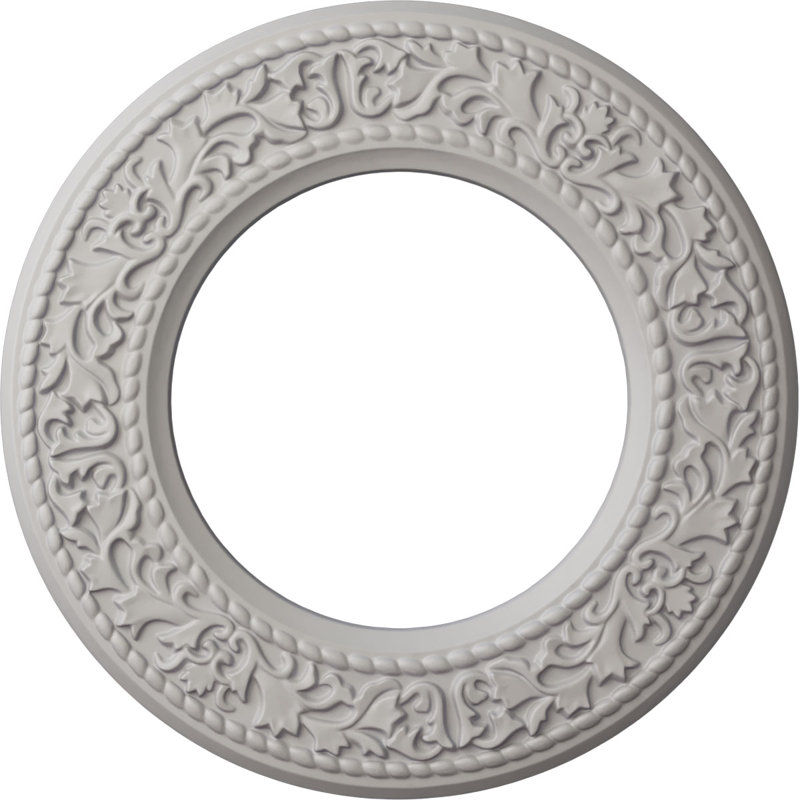 Médaillon de plafond Blackthorn Endurathane, P 13 3/8 po x P 7 1/2 po x P 3/4 po (convient aux auvents jusqu'à 7 1/2 po), fini blanc ultra pur peint à la main