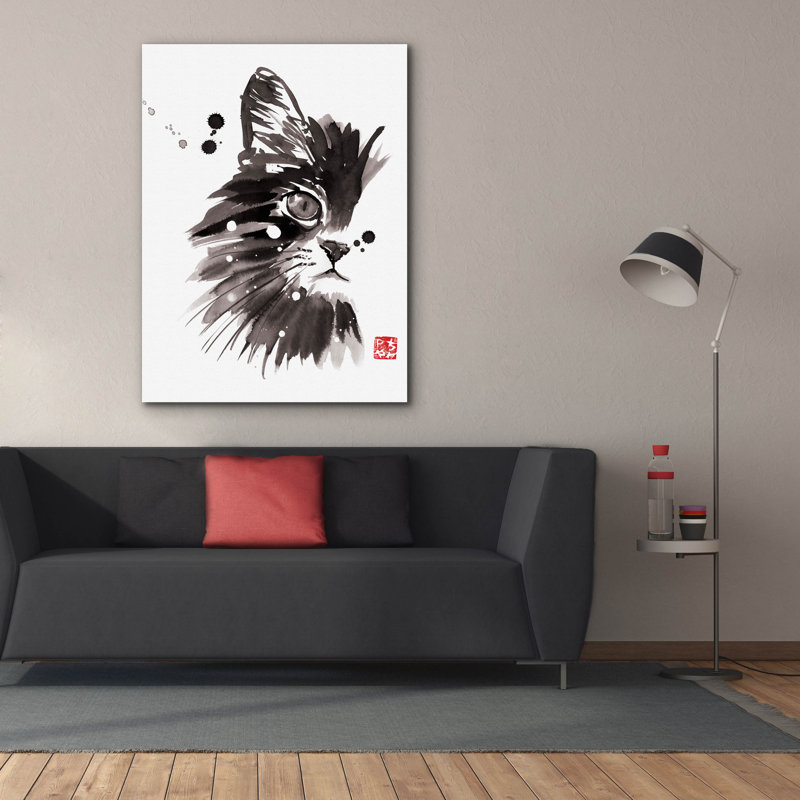 'Half Cat' by Pechane, Canvas Wall Art, 54" H x 40" W x 1.5" D