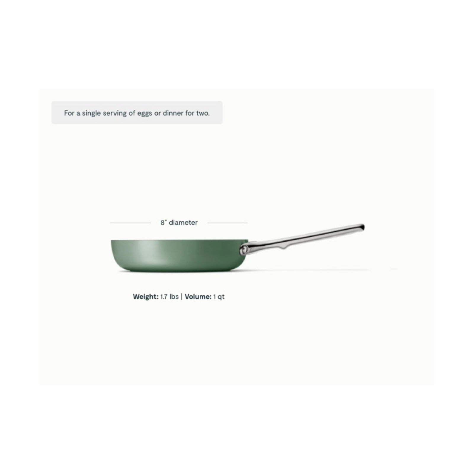 Caraway Nonstick Ceramic Fry Pan, 8", Sage