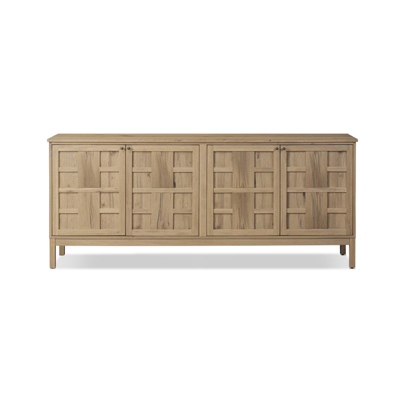 Alessio Sideboard-Smoked Black, Aged Natural Oak