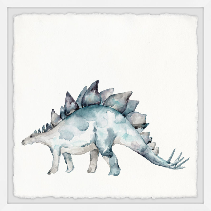 Spiked Stegosaurus 3-Piece Set Framed Print, 32" H x 32" W x 1.5" D