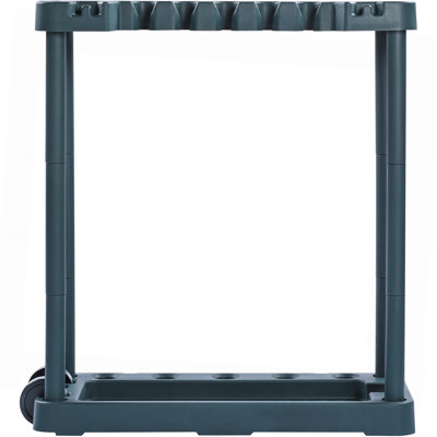 Rangement pour outils de jardin, 10 fentes, support pour outils de jardin pour l'organisation et le rangement du garage, support pour outils à long manche / râteau / balai / pelle, organisateur de support pour outils de jardin en PP pour cour, remise, extérieur