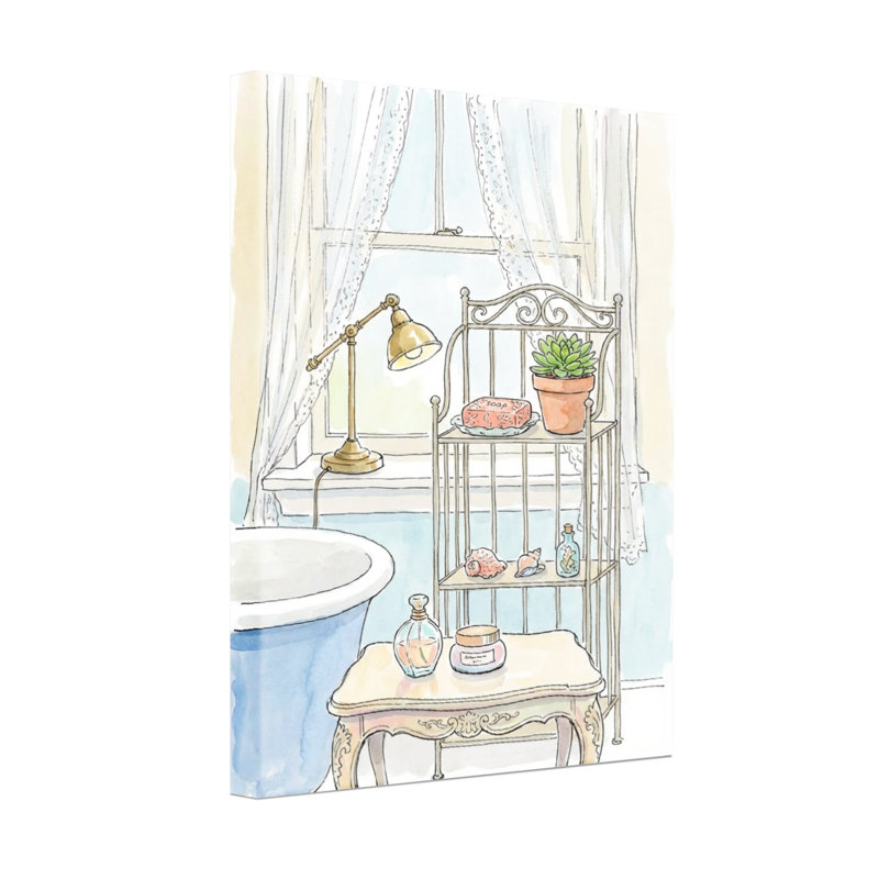 Scène de salle de bain avec baignoire et tablettes Bath & Laundry, H 36 po x l 24 po