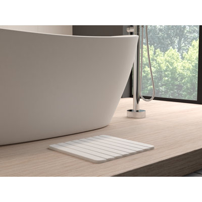 Tapis de bain Diatomite Stone, terre à diatomées à séchage rapide - blanc, petit