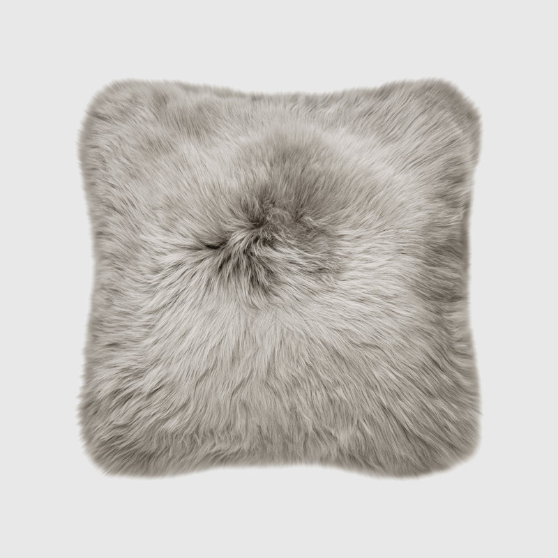 Fieldman Leather Reversible Throw Pillow, Chateau Gray
