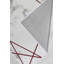 Tapis en polyester tissé à la machine Jaquez - blanc / rouge-384752484