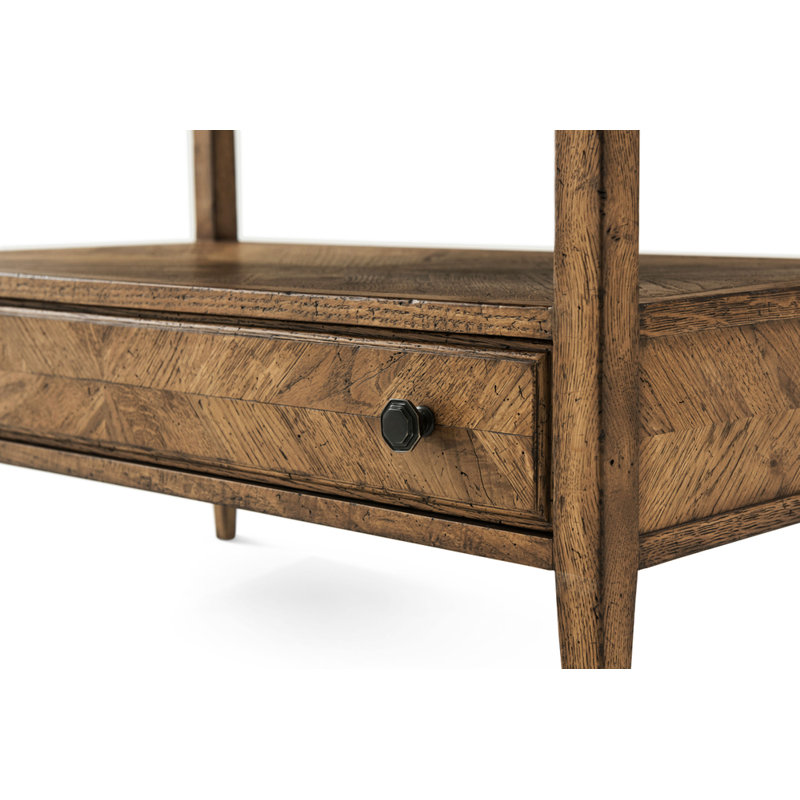 Nova 2 - Drawer Solid Wood Nightstand, Dawn Brown