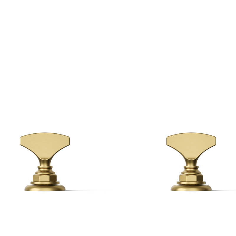 Artifacts Widespread Bathroom Sink Faucet Handles, Vibrant Brushed Moderne Brass