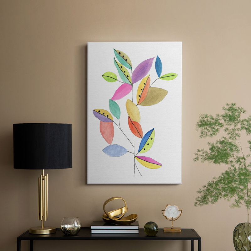 Color Pop Leaves II - galerie sur mesure Cavas, H 12 po x l 8 po