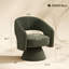 Chaise d'appoint pivotante en tonneau, chaise de salon rembourrée moderne avec rembourrage épais pour la lecture, vert