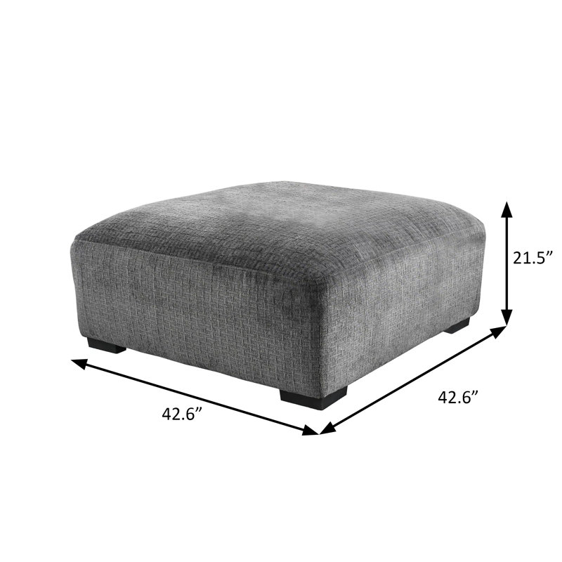 Repose-pieds contemporain l 42,6 po, gris