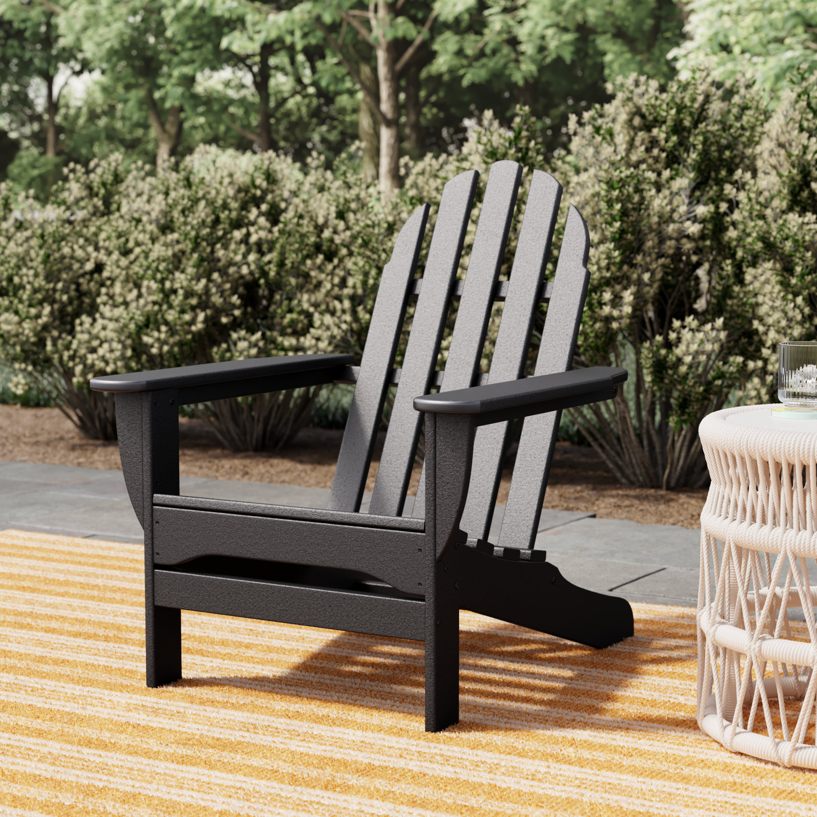 POLYWOOD Classic Adirondack Chair, Black
