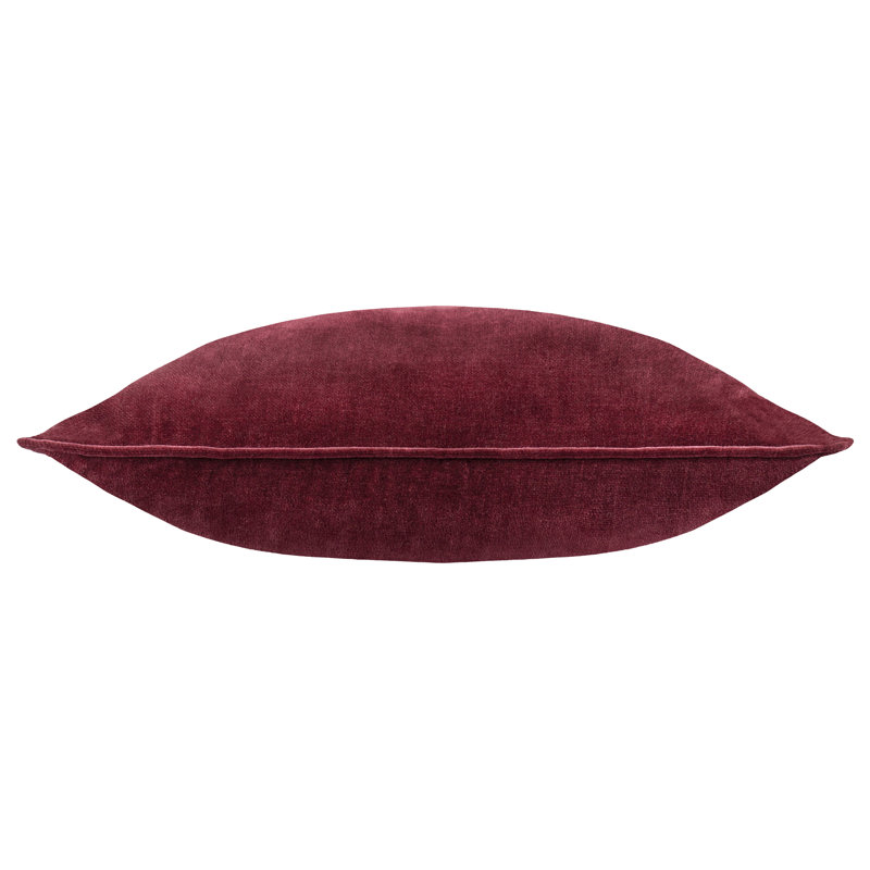Heavy Chenille Square Throw Cushion, Feather, Red