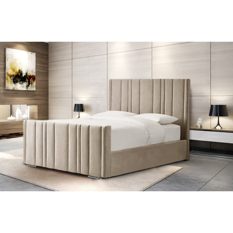 Petersburgh Upholstered Ottoman Storage Bed, Coffee, Kingsize (5')