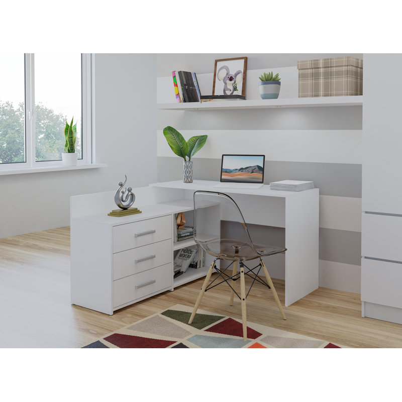 L-Shaped Computer Desk, White