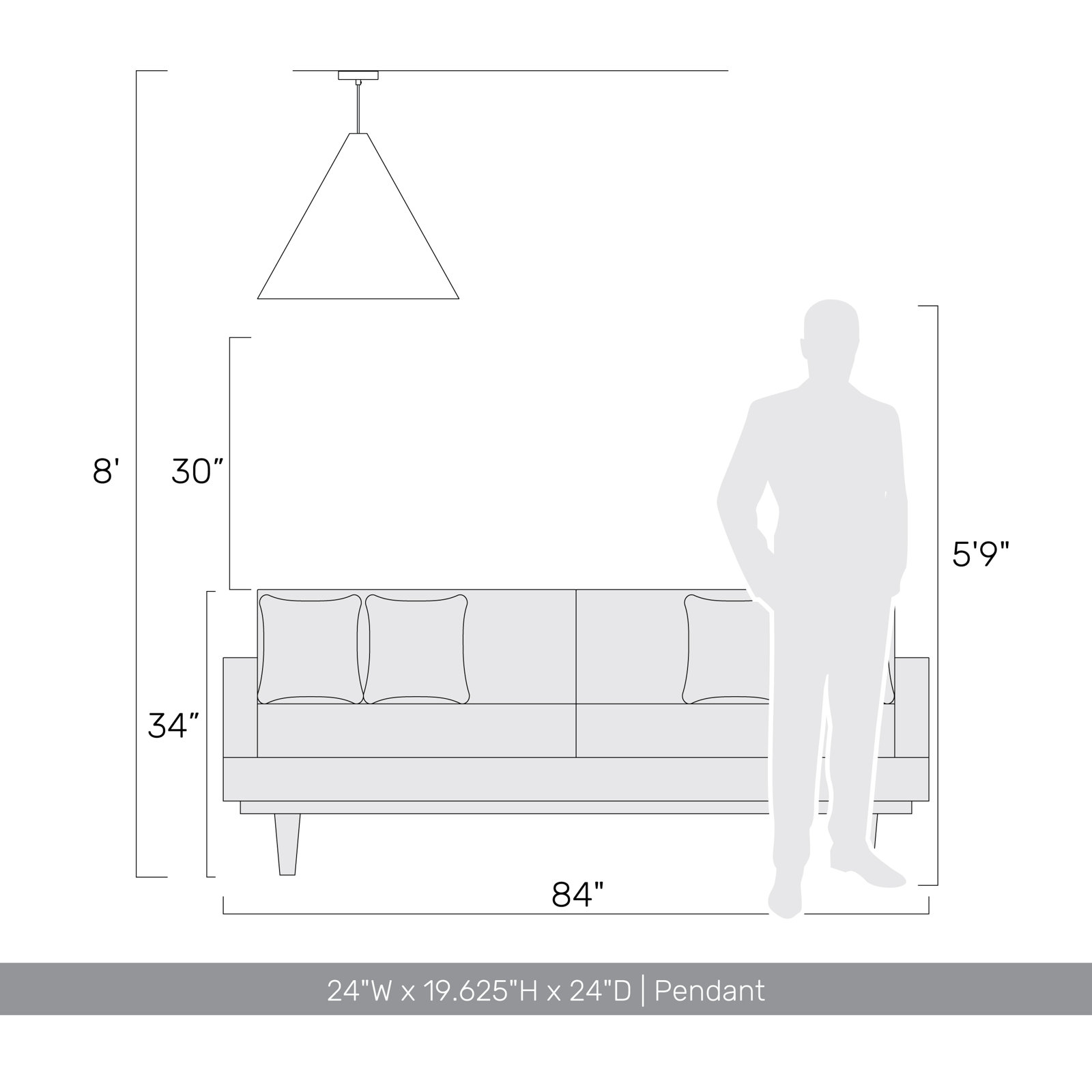Dimmable 3-Light Pendant, Bronze