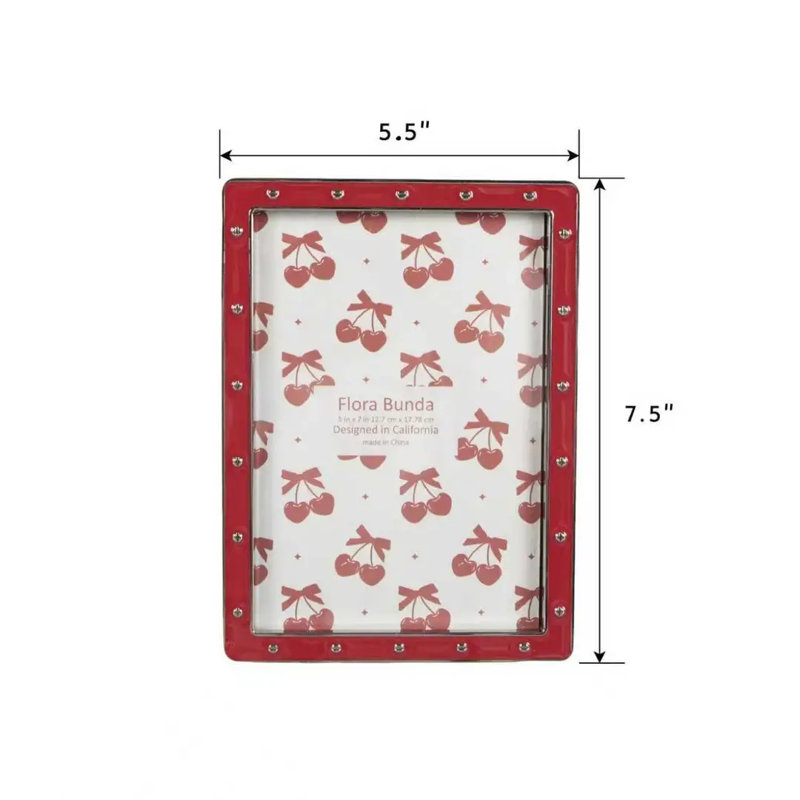 Cadre en alliage de zinc rouge 5 x 7