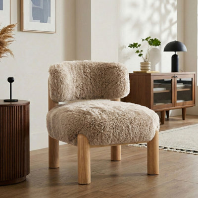 Chaise d'appoint rembourrée en tissu Lana