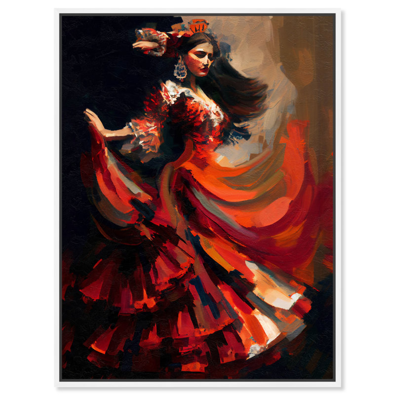 «Dancer II Canvas» par Art Remedy, Cadre blanc, H 46 po x l 37 po