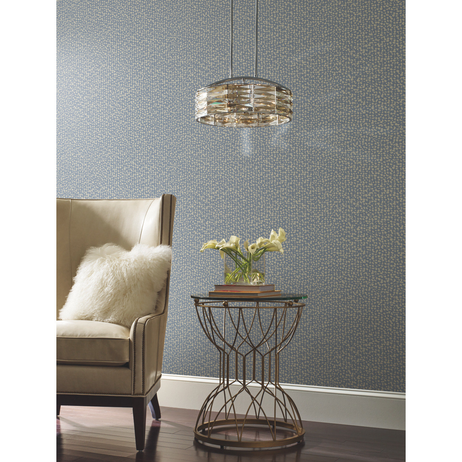 Sylvie Modern Polka Dots Wallpaper, Blue