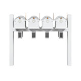 Balmoral Quad Mount Mailbox /w/ Pyramid Caps, Personalized Door Medallion, Newspaper Box (4 Mailboxes, Posts, 4 Newspaper Boxes, 4 Medallions)