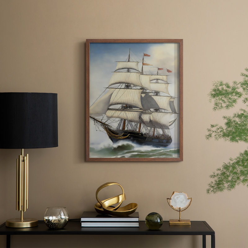 NAUTICAL Series LXIX, reproduction encadrée - bois massif, H 21 po x l 17 po, Noyer