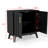 Fluted Storage With Solid Wood Legs & Versatile Layout - Living Room Cabinet For Room, Kitchen, Hallway Black Finish