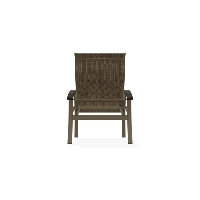 Belle Isle Outdoor Dining Armchair, Textured Beachwood, Beachwood, Beacon Taupe Sunbrella®