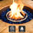 30 Inch Outdoor Round Propane Fire Pit Table, 50,000 BTU Iron Gas Fire Pit with Lid, w/Glass Stones & Rain Cover