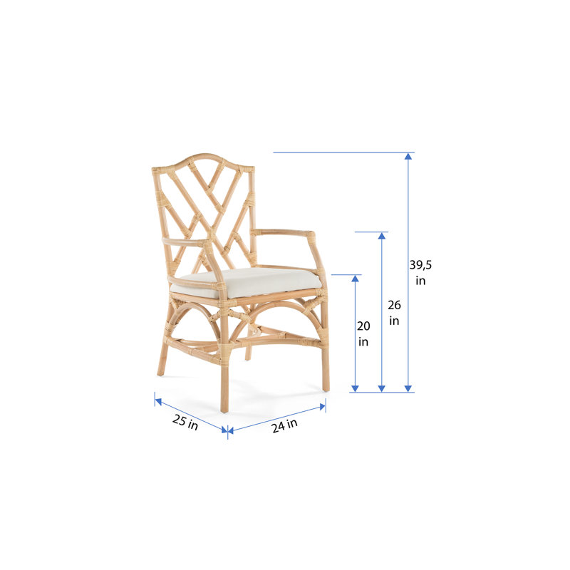 Alderson 20'' H Cotton Upholstered Armchair, Natural