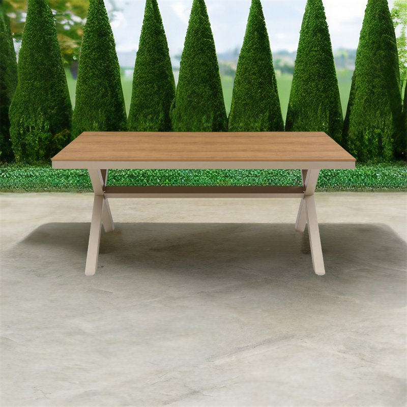 Table de salle à manger en plastique, Teck clair