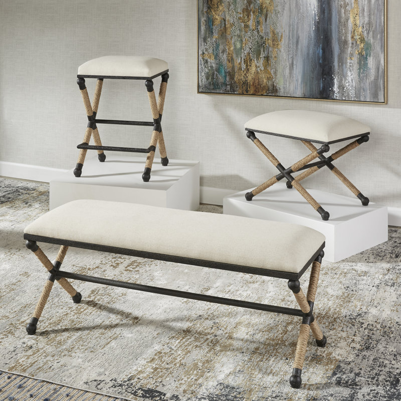 Uttermost Firth Rustic Oatmeal Counter Stool, Oatmeal