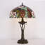 Lampe de table Tiffany en verre coloré rouge pourpre 16 x 16 x 24 pouces, lampe de lecture de style raisin