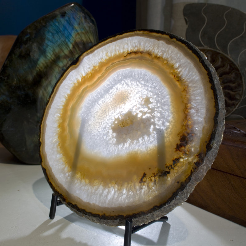 Picturesque Polished Thin Agate Plate