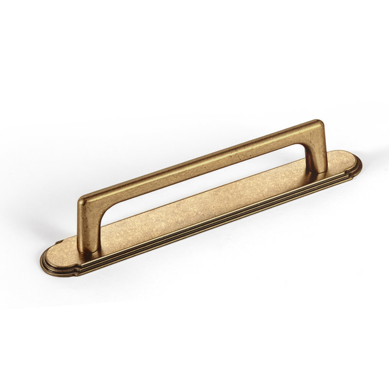 Classical Cabinet Bar Pull With Backboard Multipack, Antique Brass