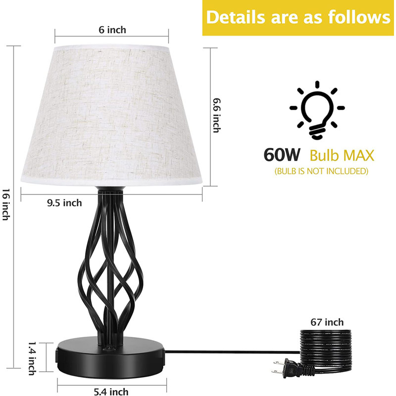 Lampe de table USB en métal Jociel