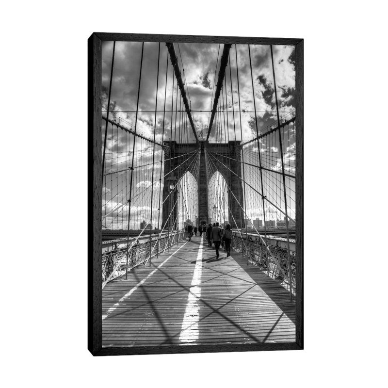 Brooklyn Bridge II (New York City) by Christopher Bliss - Floater Frame Painting on Canvas, 101.6 cm H x 66.04 cm W