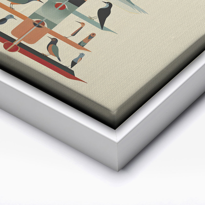 Tour des oiseaux, Canvas, 12"H x 16"W, White Framed