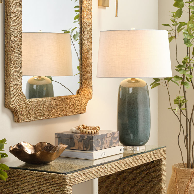 Balsam Ceramic Table Lamp, Teal