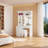 Ileena 74.41" H Vanity Desk with LED Mirror and Power Outlet