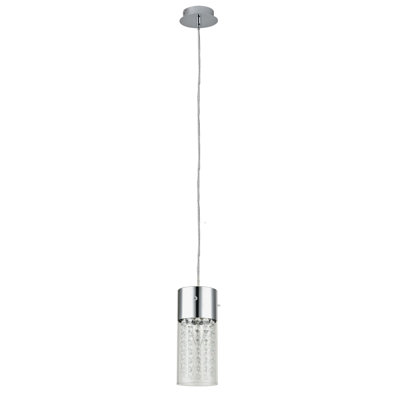Fryda 1 - Light Silver Cylinder Pendant