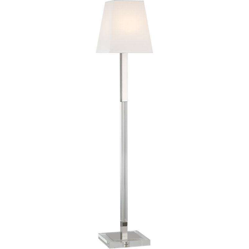 Chapman & Myers Reagan Medium Reading Floor Lamp, Polished Nickel/Crystal