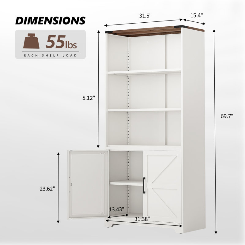Armoire de rangement à 3 tablettes Barn, Blanc