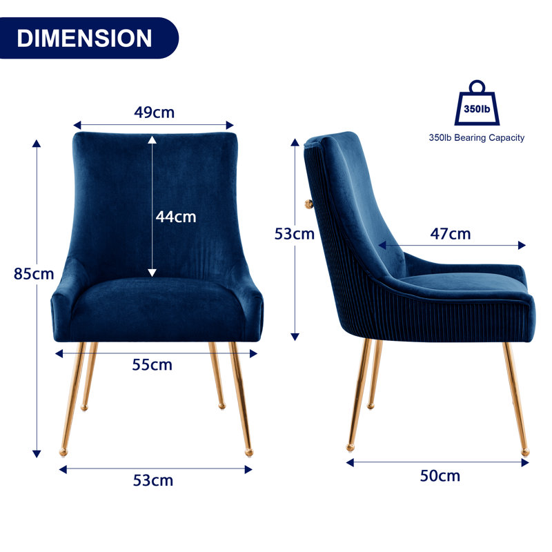Aizhan Upholstered Side Chair, Blue