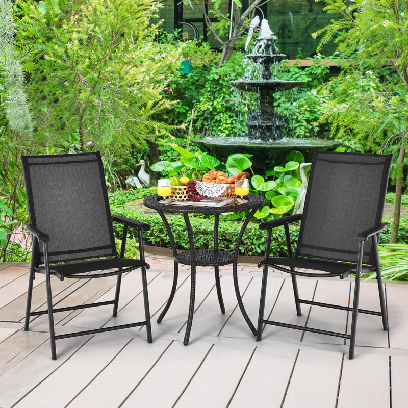 Chaise de patio pliante, Noir