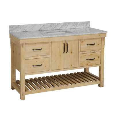 Gola 60'' Single Bathroom Vanity with Carrara Marble Top