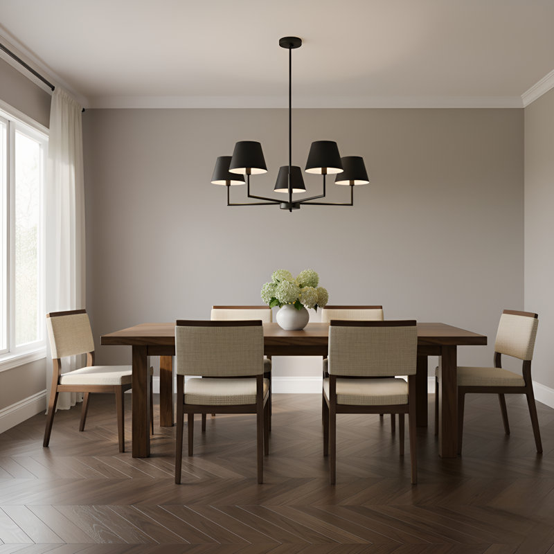 Ender 5 Light Dining Room Chandelier, Midnight Black