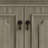 31-Inch Antique Gray Bathroom Vanity With Ceramic Sink, Adjustable Storage, And Grooved Cylindrical Legs-1330412916